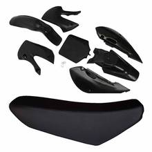 TDPRO черные пластиковые крылья + высокие сиденья из пенопласта, черный чехол для мотокросса, подушка для Kawasaki KLX110 KX65 2000-2013 2024 - купить недорого