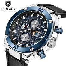Мужские водонепроницаемые кварцевые часы BENYAR, деловые наручные часы в стиле милитари, 2019 2024 - купить недорого