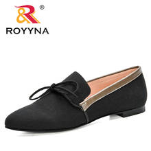 ROYYNA-zapatos aterciopelados con lazo para Mujer, Zapatillas femeninas de tacón bajo con punta redonda, sin cordones, Color mezclado, 2020 2024 - compra barato