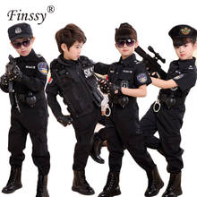 Disfraz de policía para niños, conjunto de ropa de manga larga, uniforme de actuación de lucha 2024 - compra barato
