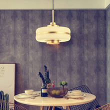 Lámpara colgante LED de cristal dorado, luminaria Industrial de estilo nórdico minimalista, creativa, para vestíbulo de dormitorio 2024 - compra barato