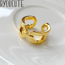 Anillo de compromiso con cadenas cruzadas para mujer, sortija Simple, diseño Original, Popular, para boda 2024 - compra barato