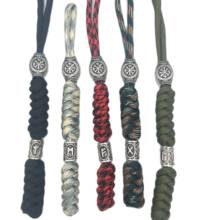 Viking Keychain Compass Rune Beads Thor's Hammer and Scandinavian Rune Bead EDC Accessories Paracord Keychain for Men and Women 2024 - buy cheap