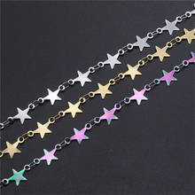 Li wang colar feminino com corrente de estrela, acessório de fabricação de joias com 7mm e 1 metro de aço inoxidável 2024 - compre barato