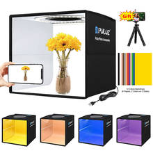 Caixa de luz para estúdio fotográfico puluz 12 cores, mini caixa de luz de mesa, fotografia, caixa macia, luz de anel 2024 - compre barato