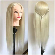 CAMMITEVER Professional 20 Inches Long Hair Hairdressing Equipment Styling Head Doll Mannequin Training Head (Platinum Blonde) 2024 - buy cheap