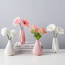 Vaso de cerâmica imitação branco, vaso de flores em cerâmica, cesta de flores, decoração para casa, decoração nórdica 2024 - compre barato