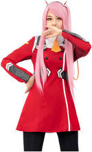 Zero Two Cosplay DARLING in the FRANXX uniforme japonés conjuntos completos rojo disfraz vestido peluca diadema medias 2024 - compra barato