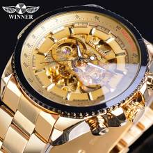 Winner Brand Golden Relogio Masculino Mechanical Watches Men Automatic Big Analog Skeleton Stainless Steel Belts Male Wristwatch 2024 - buy cheap