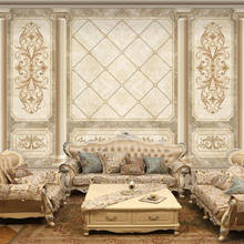 Papel de parede foto estilo europeu arte retrô com estampa de mármore para sala de estar tv sofá quarto decoração de luxo para decoração de casa pintura de papel de parede 3 d 2024 - compre barato