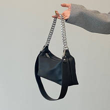 Bolso de piel sintética suave para mujer, bolsa de hombro pequeña con cadena, diseño a la moda 2024 - compra barato