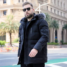 Inverno jaqueta masculina inverno grande tamanho XL-7XL 8xl 9xl 10xl parque com capuz casaco quente na seção longa grosso solto casaco quente 2024 - compre barato