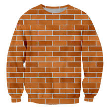 Ifpd tamanho da ue mais novo tijolo vermelho parede esportes 3d impresso unissex sweatshirts camisas de mangas compridas dos homens casuais de emenda de tijolos pullovers 2024 - compre barato