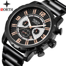 NORTH Watches Men's Watch Quartz Clock Male Fashion Stainless Steel Wristwatch with Auto Date Design Casual Business New Watch 2024 - buy cheap