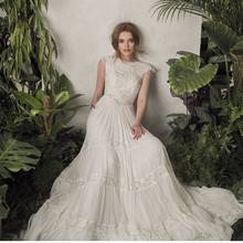 Bohemian Wedding Dress 2021 Boho Lace A-line Open Back Bridal Gowns Vintage Long Bride Dresses Sweep Train Sleeveless Beach New 2024 - buy cheap