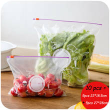 10Pcs / Set Reusable Fresh Zipper Bag Freezing Heating Food Saran Wrap Storage Bag Zip Lock Poly Bags Kitchen Accessories 2024 - buy cheap