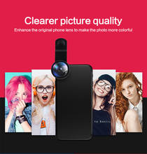 Lente ojo de pez 3 en 1 lente de Clip para teléfono móvil Cámara gran angular Macro Clip en juego de lentes de cámara para IPhone Samsung Xiaomi Huawei 2024 - compra barato