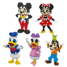 Disney-bloques de construcción de Mickey, Minnie Mouse, Pato Donald, Margarita, figura de Anime, juguete educativo para niños, el mejor regalo, 1300 Uds. 2024 - compra barato