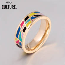 Women's Fashion Jewelry Rings for Women Stainless Steel Multi-Color Geometric Design Ring Friend Birthday gift 2024 - buy cheap