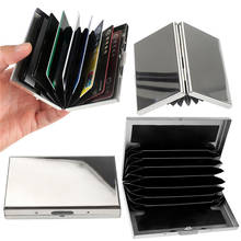 Stainless Steel Card Box, Credit ID Card Holder Business Bag Storage Metal Clip Solid Color Business Gift 2024 - buy cheap
