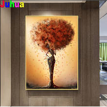 Abstract African tree woman diy Diamond Painting Landscape Full Square round Diamond Embroidery Sale 5d Diamond set  home decor 2024 - buy cheap