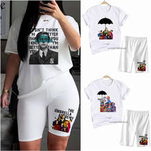 The Umbrella Academy Cha-Cha Diego Vanya Luther Two-piece Set Women Cartoon Tops Casual Streetwear Funny Sexy Suit Pants Tees 2024 - buy cheap