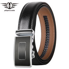 Fashion Designer Belt For Men Genuine Leather Belts With Automatic Buckle Mens Trouser Strap 3.5cm Width Brown White Blue B527 2024 - buy cheap