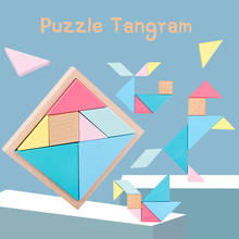 7pcs/set Children's Wooden Puzzle Jigsaw Tangram Game Toy DIY Foam Brain Toy Sets Early Educational Toy Sets For Baby Kids Gift 2024 - buy cheap