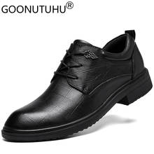 2021 Style Men's Shoes Derby Genuine Leather Classics Black Lace Up Shoe Man Big Size 36-48 Office Formal Shoes For Men Hot Sale 2024 - buy cheap