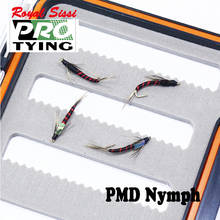 Nueva PROTYING 6 uds PMD stonefly Ninfa volar #14 multi-uso curva con mosca truchas de pesca se hunde insecto mosca cebo 2024 - compra barato