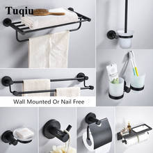 Bathroom Accessories Set, Black Paper Holder,Corner Shelf,Towel Bar,Towel Rack,Toilet Brush Holder,Hooks Bathroom Hardware set 2024 - buy cheap