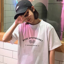 Camiseta feminina estilo harajuku, moda verão, estilo coreano, manga curta, hip hop, letras, vintage, com estampa veicular 2024 - compre barato
