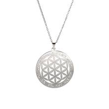 2020 Latest Stainless Steel Flower of Life Pendant Trendy Gold Viking Runic Sacred Geometry Clavicle Necklace  Jewelry 2024 - buy cheap