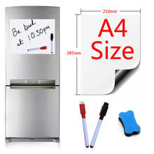 Quadro branco magnético de vinil flexível, tamanho a4, para geladeira, adesivo, marcador, escrita, notas, mensagens, placa branca 2024 - compre barato