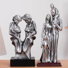 European Modern Family Character Sculpture Abstract Man Statue Woman Figurine Wedding Gift Home Decoration Artwork Gothic Decor 2024 - buy cheap