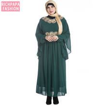 Abayas-vestido musulmán de chifón para mujer, caftán Abaya, Arabia Saudita, Jilbab túnica, ropa turca islámica de Dubái 2024 - compra barato