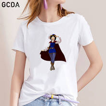 Camiseta con estampado de princesa Blancanieves para mujer, playera Harajuku de manga corta para chica, Tops de verano 2024 - compra barato