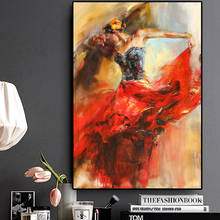 Abstrata dança bailarina menina pintura a óleo sobre tela escandinavo cartazes e impressões da arte parede imagem para sala de estar cuadros 2024 - compre barato