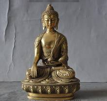 8"Tibet Buddhism Temple Brass Dragon Sakyamuni Shakyamuni Medicine Buddha Statue 2024 - buy cheap