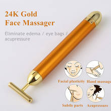 Facial Massager 24K Gold Roller Vibrating Slimming Facial Skin Beauty Bar Pulse Firming Face Massage Lift Tightening Wrinkle Bar 2024 - buy cheap
