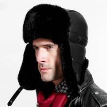 Top Brand Russian Bomber Hats Women Men Pilot Trapper Cap Winter Hat Faux Leather Fur Earflap Snow Hat Gorras 2024 - buy cheap