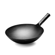 1pc hotel chef especial frigideira nenhum revestimento sem fumaça antiaderente casa wok inferior redonda comercial fogão quente ferro wok 2024 - compre barato