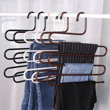 5-layer Pants Storage Rack S-shaped Hanger Stainless Steel Iron Rack Wardrobe Organizer Non-slip Multifunctional Save Space 2024 - buy cheap