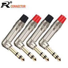 10PCS Right Angle Jack 6.35MM Stereo 6.3MM Male Plug Connector Gold Plated 1/4 Inch Plug Microphone Guitar Connector 2024 - buy cheap