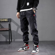 Japanese Style Vintage Men Jeans Spliced Designer Cargo Pants Harem Jeans Streetwear Fashion Hip Hop Jogger Jeans Men Size 28-42 2024 - купить недорого