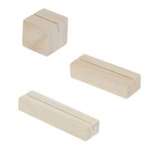 1PC Bevel Natural Wood Memo Clips Photo Holder Clamps Stand Card Desktop Message Crafts 2024 - buy cheap