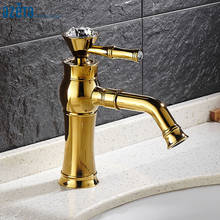 Azeta New Arrival Faucet Bathroom Gold Brass Basin Tap Deck Mounted Basin Faucet Single Handle Basin Mixer Free Shipping AT8806G 2024 - buy cheap