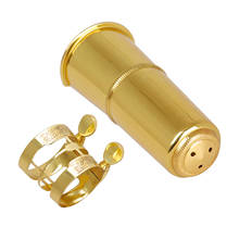 Solid Brass Tenor Saxophone Mouthpiece Cap Cover with Ligature Fastener 2024 - buy cheap