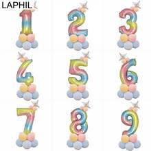 LAPHIL16pcs Number Foil Balloons Baby 1st Birthday Party Decorations Kids Boy Girl Inflatable Air Ballons Happy Birthday Baloons 2024 - buy cheap