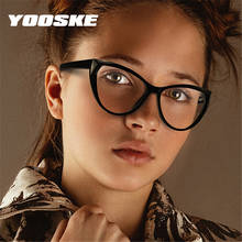 Yooske óculos de proteção da luz azul, armação de óculos tipo olho de gato, feminino, retrô, armação óptica transparente tr90, para computador 2024 - compre barato